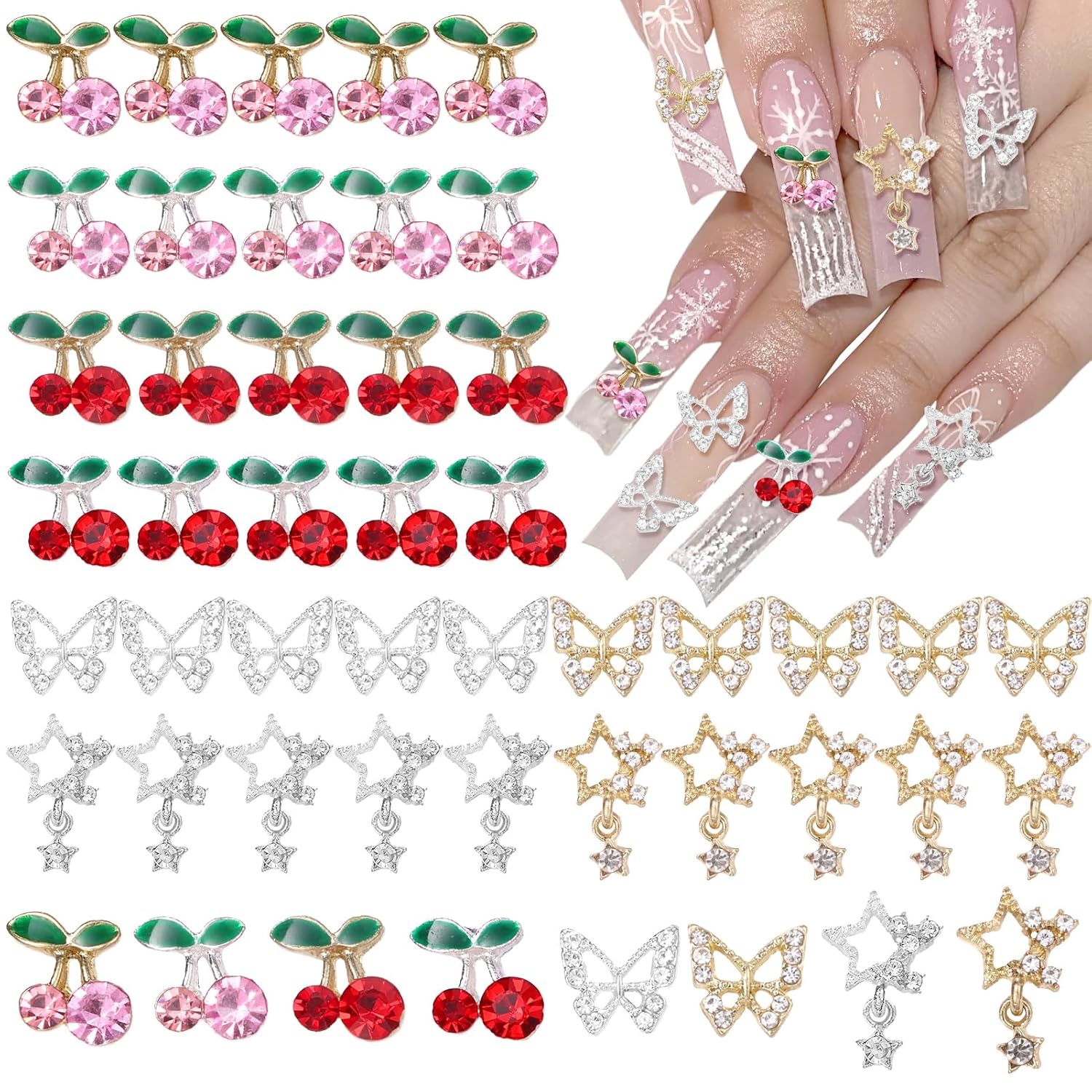 Nail Art Valentines Day - 40 جهاز كمبيوتر شخصى سبيكة مسمار