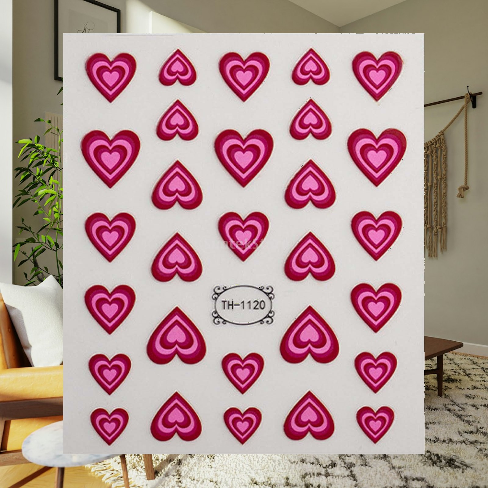 Nail Art Valentines Day - مجموعة ملصقات فن الأظافر ثلاثية الأبعاد