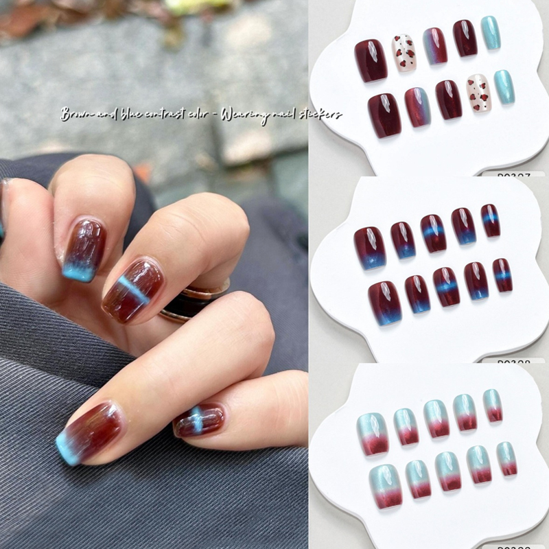 Nail Art Press On - 10 قطعة الخريف الشتاء نمط جديد