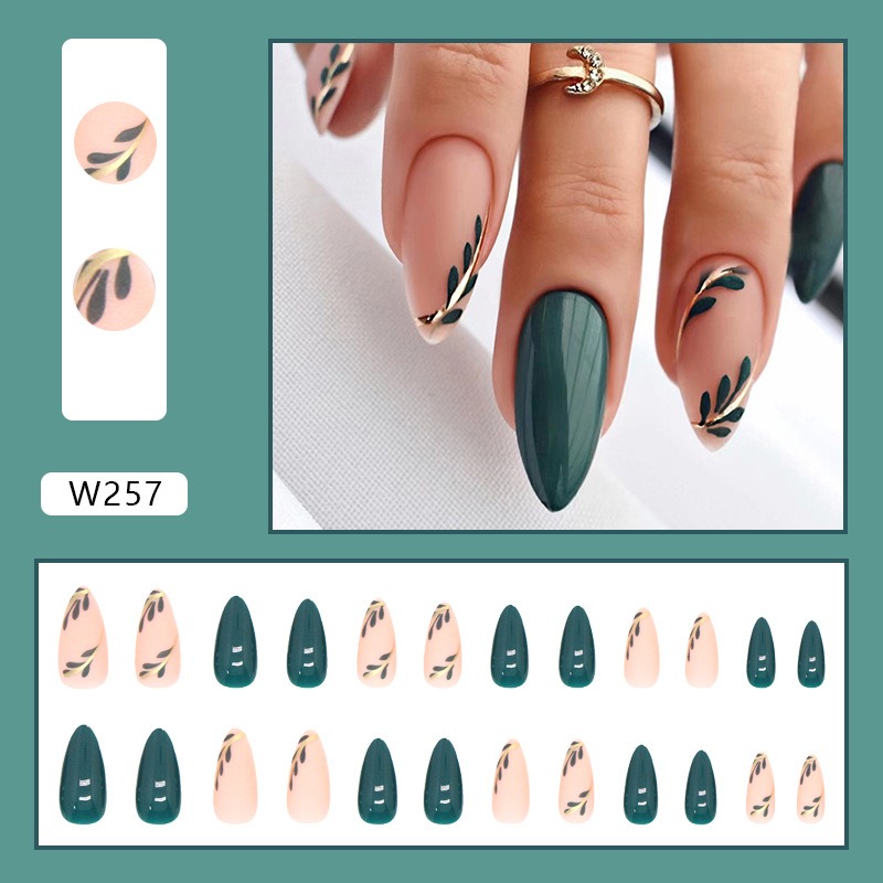 24P/مجموعة متوسطة الطول اللوز  - مراجعة Nail Art Press On وسعره