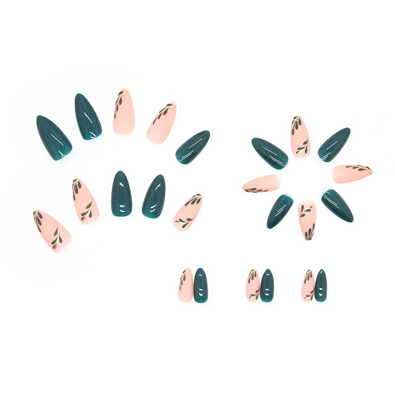 24P/مجموعة متوسطة الطول اللوز  - مراجعة Nail Art Press On وسعره