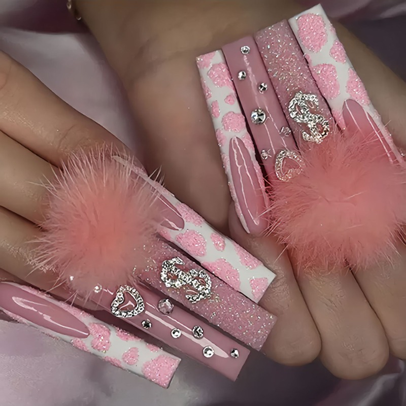 24 قطعة مربع طويل جدًا اضغط عل - مراجعة Nail Art Press On وسعره