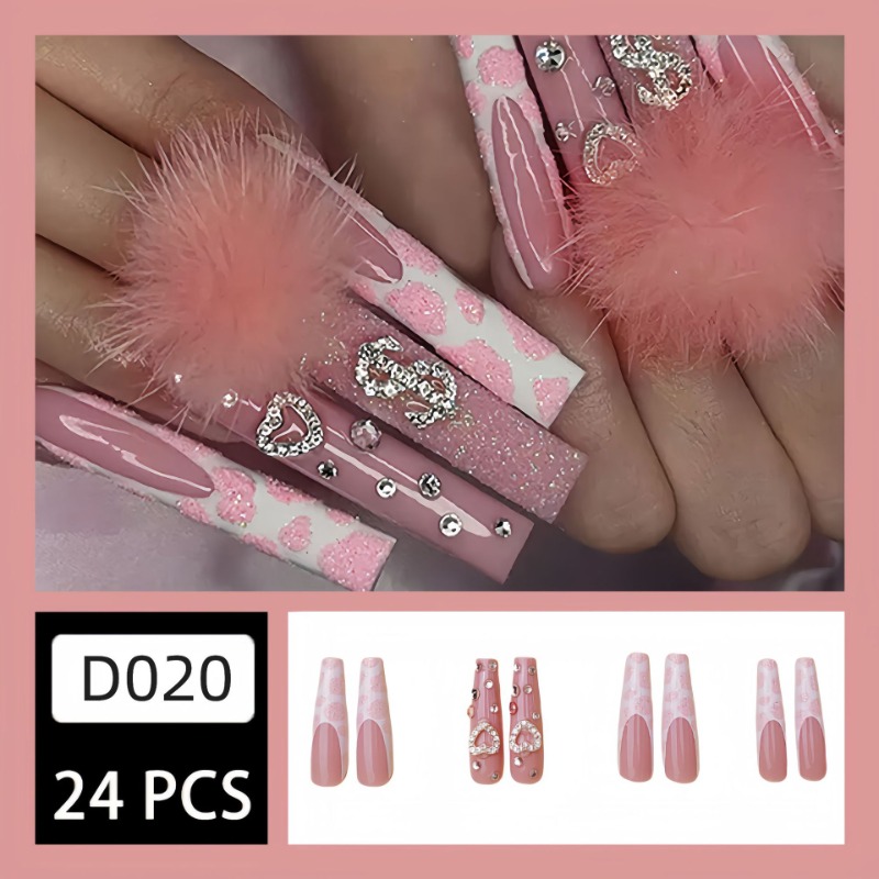24 قطعة مربع طويل جدًا اضغط عل - مراجعة Nail Art Press On وسعره