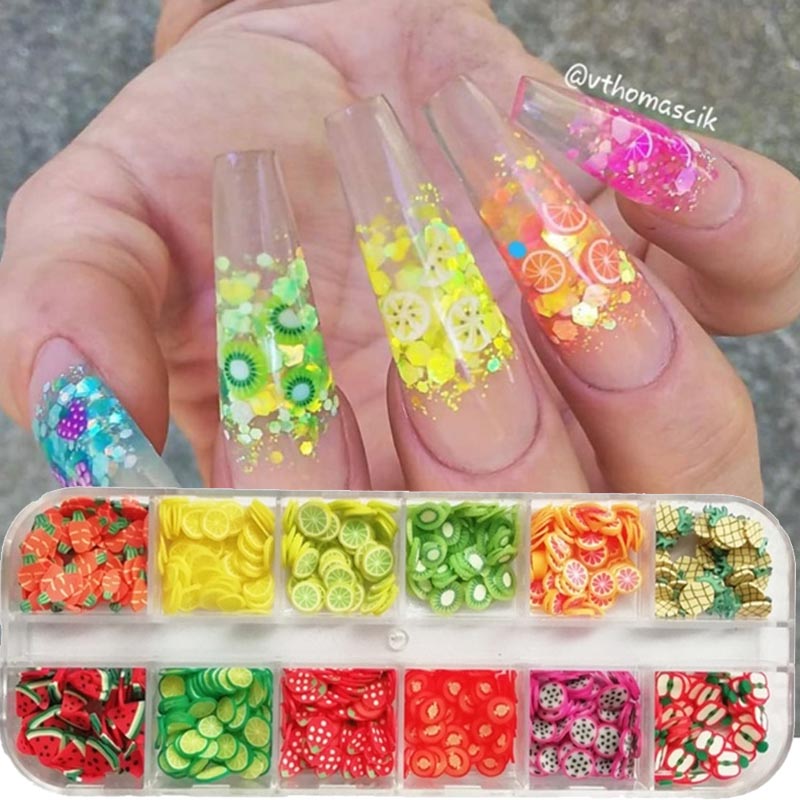 1000 قطعة-240 قطعة شرائح فاكهة - مراجعة Nail Art Valentines Day وسعره