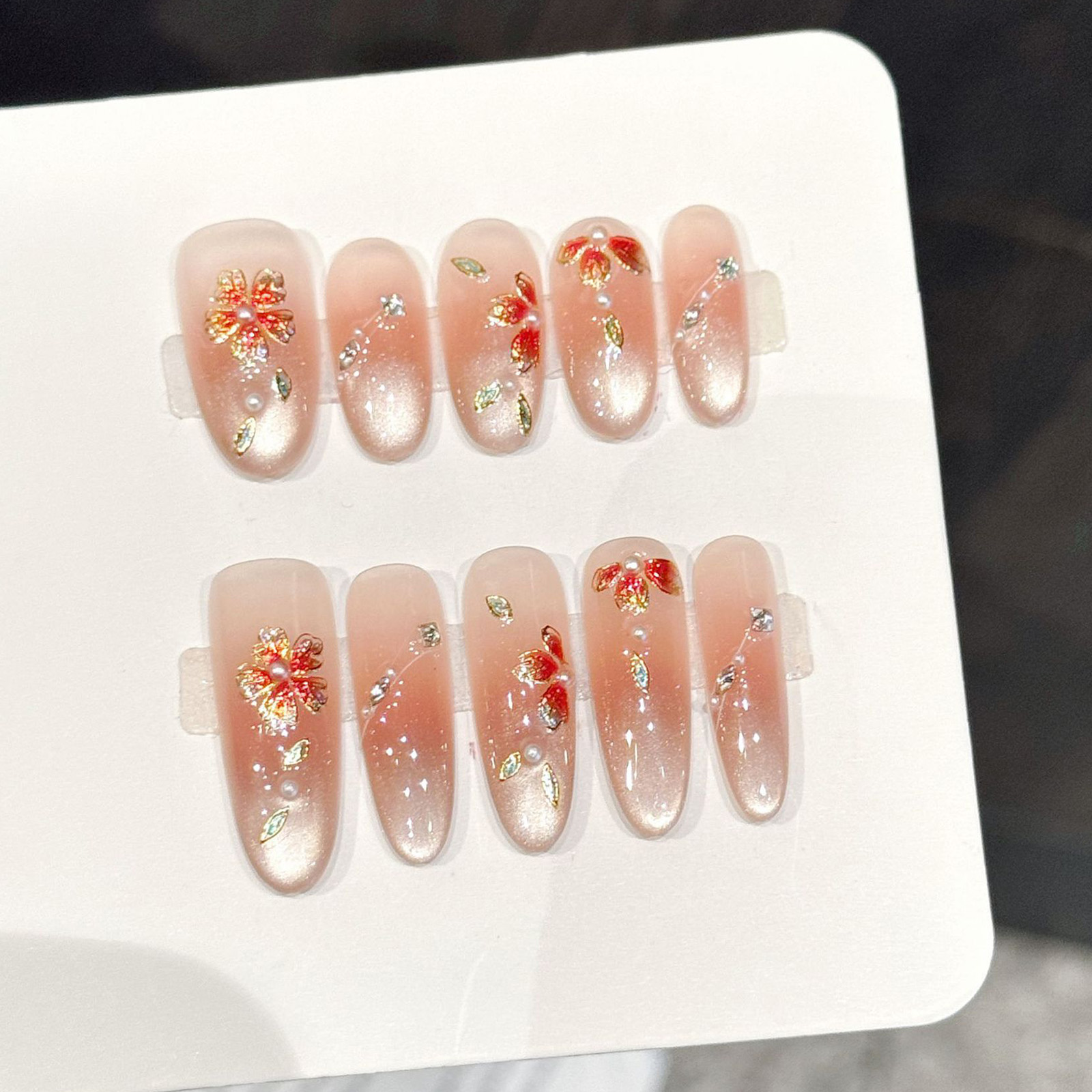 10 قطعة الأظافر وهمية اليدوية  - مراجعة Nail Art Press On وسعره